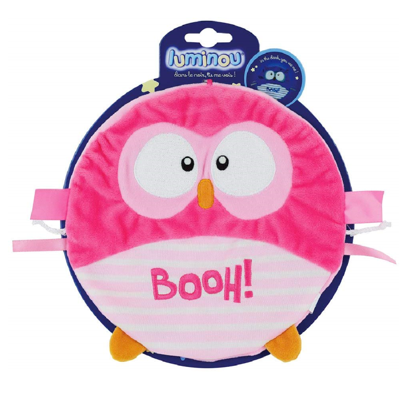  luminou booh baby comforter pink owl 25 cm 
